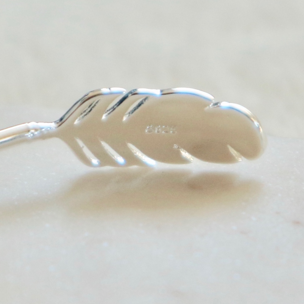 NEW Absolute Adorable 925 Silver Leaf Bangle - Picture 4 of 4